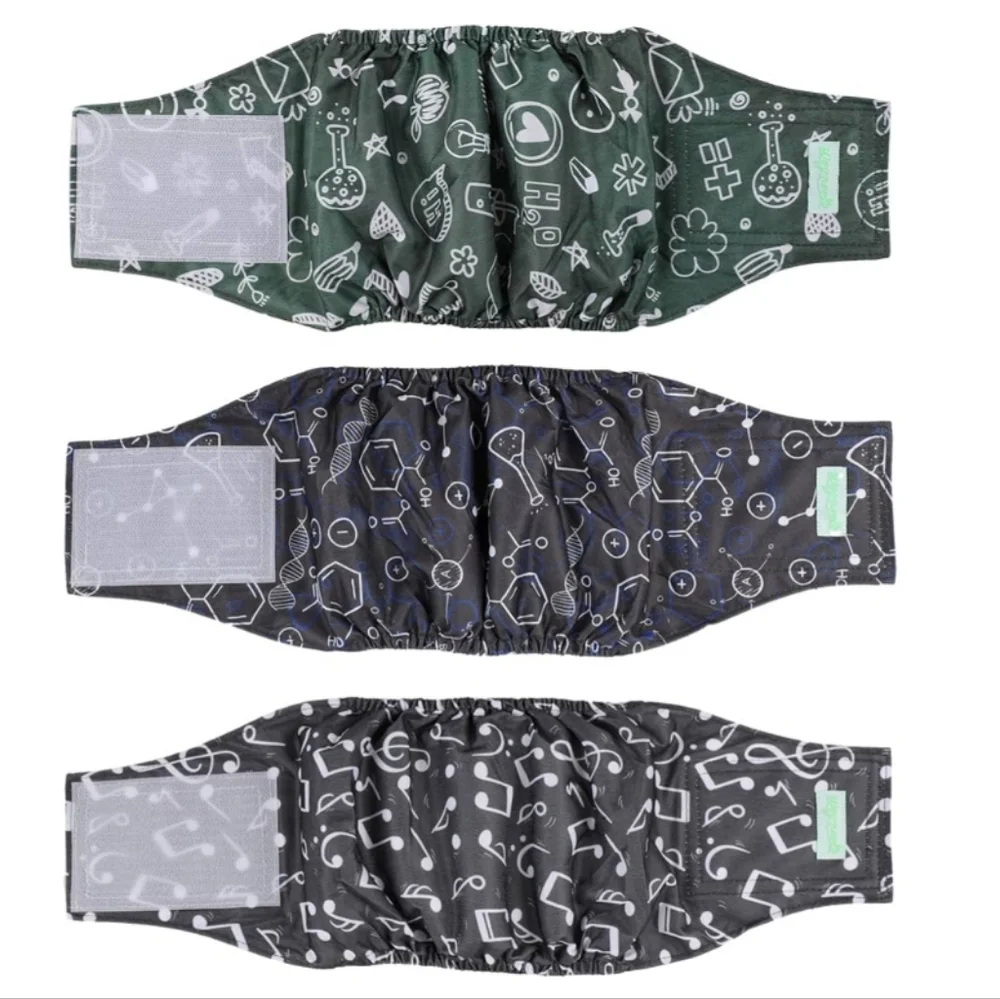 Science-Themed Male Dog Belly Bands - Size XL Potty Training Incontinance